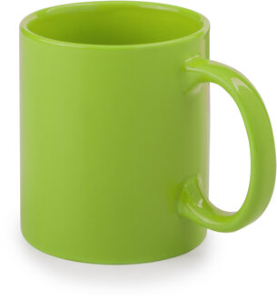 Bellatio Design Koffie mokken/bekers - 1x - keramiek - glans - met oor - groen - 370 ml - Bekers