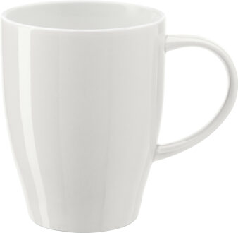 Bellatio Design Koffie mokken/bekers Paris - 1x - porselein - met oor - ivoor wit - 350 ml - Bekers