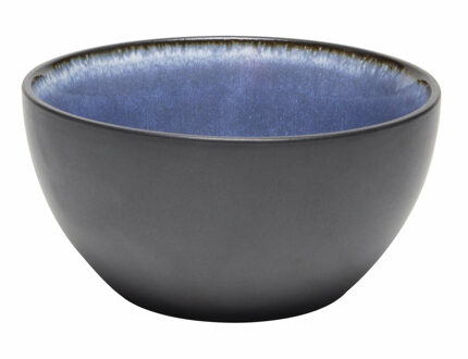 Bellatio Design Kommetje/serveer schaaltje Samos - antraciet/blauw - 1x - 12 x 6 cm - keramiek - soepkommen
