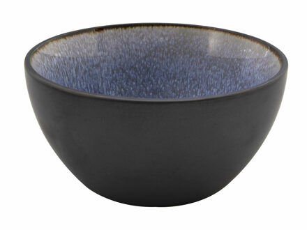 Bellatio Design Kommetje/serveer schaaltje Samos - antraciet/blauw - 1x - 14 x 7 cm - keramiek - soepkommen