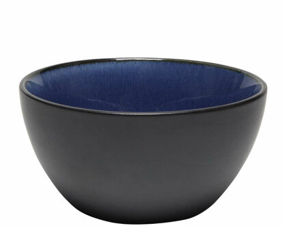 Bellatio Design Kommetje/serveer schaaltje Samos - antraciet/donkerblauw - 1x - 14 x 7 cm - keramiek - soepkommen