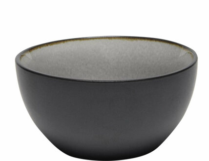 Bellatio Design Kommetje/serveer schaaltje Samos - antraciet/grijs - 1x - 12 x 6 cm - keramiek - soepkommen