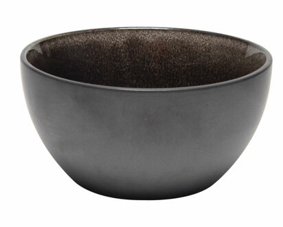 Bellatio Design Kommetje/serveer schaaltje Samos - antraciet/taupe - 1x - 12 x 6 cm - keramiek - soepkommen