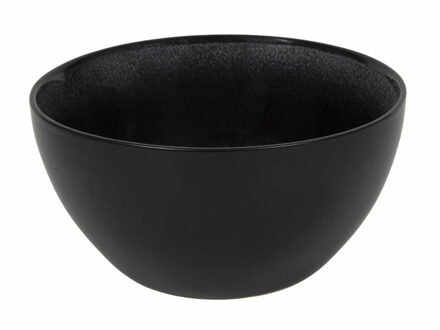 Bellatio Design Kommetje/serveer schaaltje Samos - antraciet/zwart - 1x - 14 x 7 cm - keramiek - soepkommen