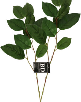 Bellatio Design Kunstbloem bladgroen tak Salal - 2x - 77 cm - boeket opvulling - groen - kunst zijde