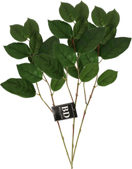 Bellatio Design Kunstbloem bladgroen tak Salal - 3x - 77 cm - boeket opvulling - groen - kunst zijde