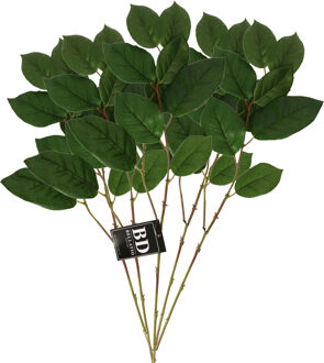 Bellatio Design Kunstbloem bladgroen tak Salal - 5x - 77 cm - boeket opvulling - groen - kunst zijde