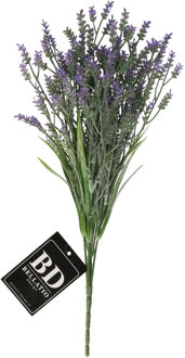 Bellatio Design Kunstbloem bos Lavendel / lavendula - 41 cm - 5 takken - paars - kunst zijdebloemen