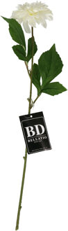 Bellatio Design Kunstbloem Dahlia - 50 cm - creme wit - kunst zijdebloemen