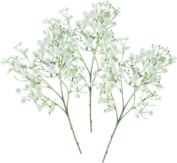 Bellatio Design Kunstbloem Gipskruid Viette - 3x - 45 cm - wit - losse tak - kunst zijdebloem - Gypsophila