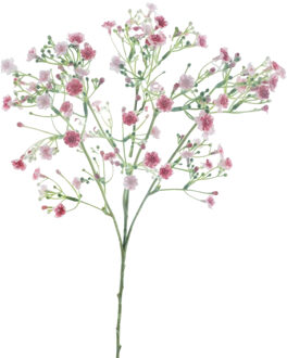Bellatio Design Kunstbloem Gipskruid Viette - 45 cm - roze - losse tak - kunst zijdebloem - Gypsophila Paars