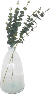 Bellatio Design Kunstbloem/kunsttak Eucalyptus Cinera - 2x - 90 cm - lichtgroen - 5 takken - kunst zijdebloemen