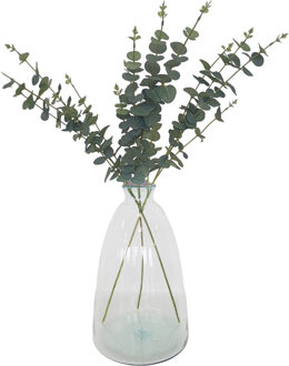 Bellatio Design Kunstbloem/kunsttak Eucalyptus Cinera - 3x - 90 cm - lichtgroen - 5 takken - kunst zijdebloemen