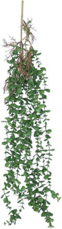Bellatio Design Kunstbloem/kunsttak Eucalyptus hangend - 97 cm - groen - kunst hangplanten