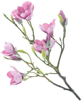 Bellatio Design Kunstbloem Magnolia tak Naomi - 92 cm - paars - Kunst zijdebloemen