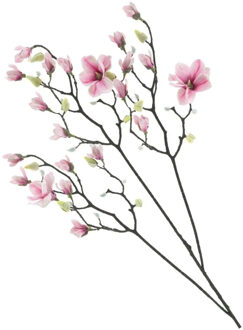 Bellatio Design Kunstbloem Magnolia tak Osaka - 123 cm - roze - Kunst zijdebloemen