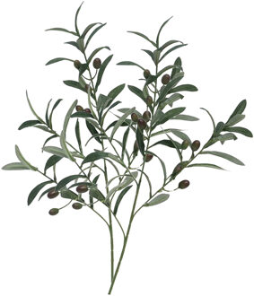 Bellatio Design Kunstbloem Olijf tak - 2x - 75 cm - groen - Olijfboom losse steel - Kunst zijdebloemen