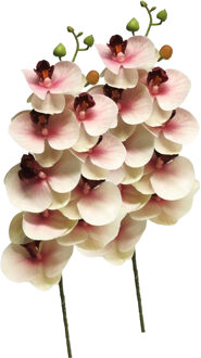 Bellatio Design Kunstbloem Orchidee Bora - 3x - roze - 77 cm - losse steel - kunst zijdebloem - Phalaenopsis
