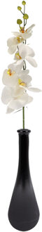 Bellatio Design Kunstbloem Orchidee Milan - creme - 78 cm - losse steel - kunst zijdebloem - Phalaenopsis