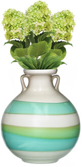 Bellatio Design Kunstbloem Pluimhortensia/hydrangea groot - 3x - 85 cm - lichtgroen - kunst zijdebloem