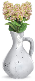 Bellatio Design Kunstbloem Pluimhortensia/hydrangea groot - 3x - 85 cm - lichtroze - kunst zijdebloem