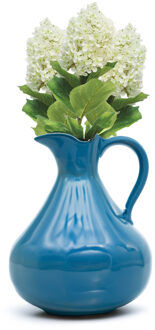 Bellatio Design Kunstbloem Pluimhortensia/Hydrangea groot - 3x - 85 cm - wit - kunst zijdebloem