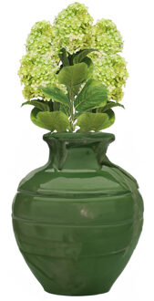 Bellatio Design Kunstbloem Pluimhortensia/hydrangea groot - 5x - 85 cm - lichtgroen - kunst zijdebloem