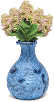 Bellatio Design Kunstbloem Pluimhortensia/hydrangea groot - 5x - 85 cm - lichtroze - kunst zijdebloem