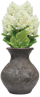 Bellatio Design Kunstbloem Pluimhortensia/Hydrangea groot - 5x - 85 cm - wit - kunst zijdebloem