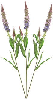 Bellatio Design Kunstbloem Ridderspoor/delphinium - 3x - 76 cm - paars - kunst zijdebloemen