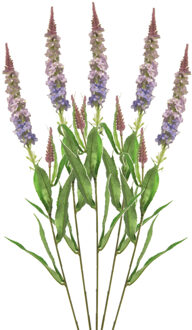 Bellatio Design Kunstbloem Ridderspoor/delphinium - 5x - 76 cm - paars - kunst zijdebloemen