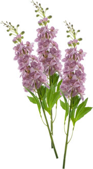 Bellatio Design Kunstbloem Ridderspoor/delphinium Roland - 3x - 87 cm - roze - kunst zijdebloemen