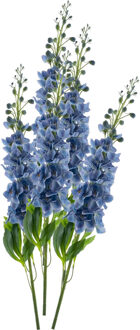 Bellatio Design Kunstbloem Ridderspoor/delphinium Roland - 5x - 87 cm - blauw - kunst zijdebloemen