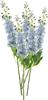 Bellatio Design Kunstbloem Ridderspoor/delphinium Roland - 5x - 87 cm - licht blauw - kunst zijdebloemen
