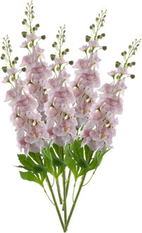 Bellatio Design Kunstbloem Ridderspoor/delphinium Roland - 5x - 87 cm - licht roze - kunst zijdebloemen