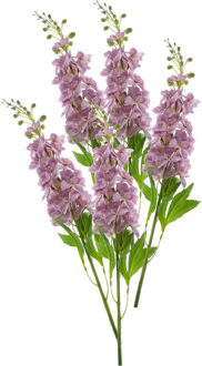 Bellatio Design Kunstbloem Ridderspoor/delphinium Roland - 5x - 87 cm - roze - kunst zijdebloemen
