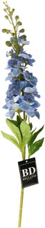 Bellatio Design Kunstbloem Ridderspoor/delphinium Roland - 87 cm - blauw - kunst zijdebloemen