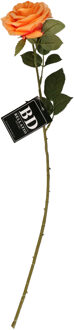 Bellatio Design Kunstbloem Roos Dijon - 64 cm - perzik - zijde