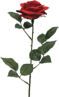 Bellatio Design Kunstbloem Roos Dijon - 64 cm - rood - zijde - kunstbloemen