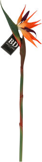 Bellatio Design Kunstbloem Strelitzia/Paradijsvogelplant - 84 cm - losse steel - kunst zijdebloem