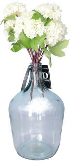 Bellatio Design Kunstbloem Viburnum/sneeuwbal - 2x - 30 cm - creme - losse steel - kunst zijdebloemen