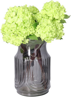 Bellatio Design Kunstbloem Viburnum/sneeuwbal - 2x - 30 cm - groen - losse steel - kunst zijdebloemen