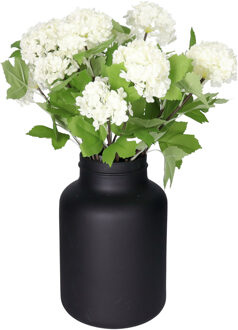 Bellatio Design Kunstbloem Viburnum/sneeuwbal - 5x - 46 cm - wit - losse steel - kunst zijdebloemen