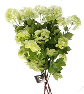 Bellatio Design Kunstbloem Viburnum/Sneeuwbal - 5x - 88 cm - groen - losse steel - kunst zijdebloemen