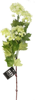 Bellatio Design Kunstbloem Viburnum/Sneeuwbal - 88 cm - groen - losse steel - kunst zijdebloemen