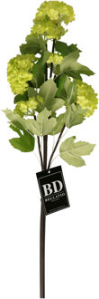 Bellatio Design Kunstbloem Viburnum/sneeuwbal Roseum - 60 cm - groen - losse steel - kunst zijdebloemen