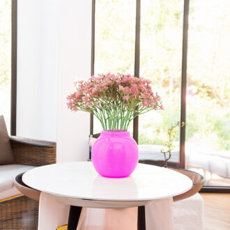 Bellatio Design Kunstbloemen boeket Gipskruid - 2x - 30 cm - roze - kunst zijdebloem - Gypsophila