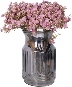 Bellatio Design Kunstbloemen boeket Gipskruid - 30 cm - paars - kunst zijdebloem - Gypsophila