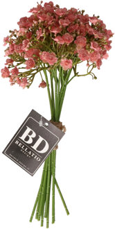 Bellatio Design Kunstbloemen boeket Gipskruid - 30 cm - roze - kunst zijdebloem - Gypsophila