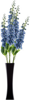 Bellatio Design Kunstbloemen boeket Ridderspoor/delphinium Roland - 8x - 87 cm - blauw - kunst zijdebloemen